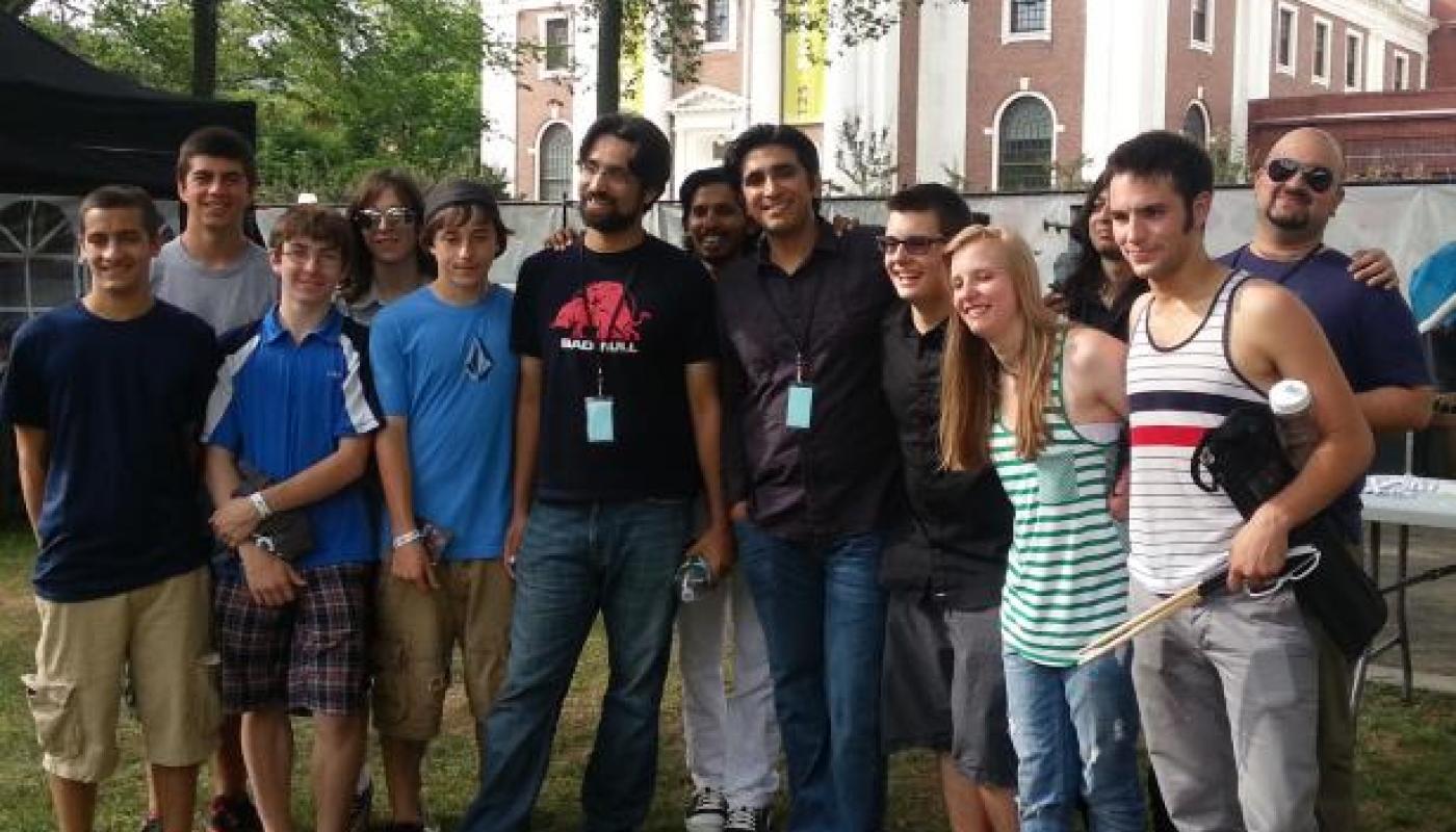Meeting with local high school "Battle of the Bands" winners in New Haven