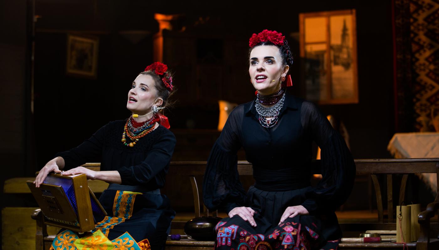 Kurbasy by Anastasia Chlibnyk Two women performing on stage
